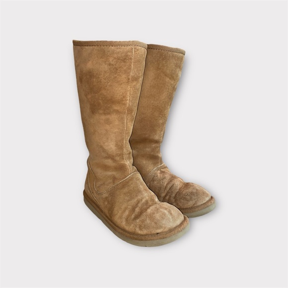 UGG Australia Tall UGGs Light Brown Sheepskin with Zipper size W6 - Picture 1 of 8